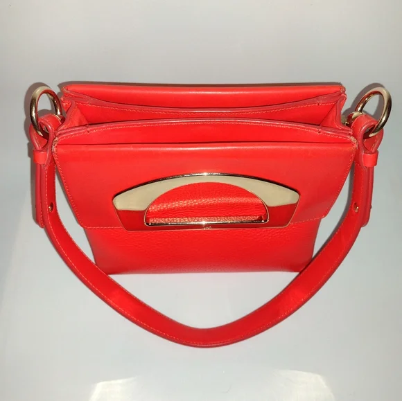 Christian Louboutin Coral Red Passage Leather Crossbody Bag 🎀 - Picture 4 of 17